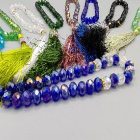 Lazy-loaded Crystal tasbeeh 33 Beads 10mm ( Colors Available )